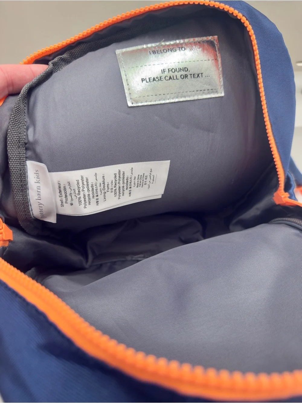 Pottery Barn Kids Blue/Navy/Orange Astor Small Backpack